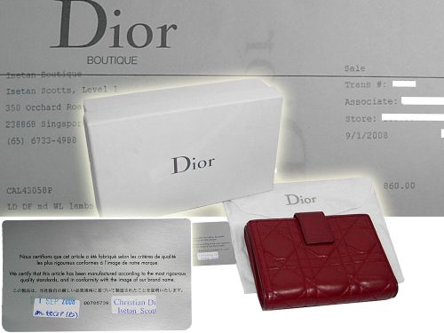 Dior CAL43058P Red Lambskin medium Charm wallet-0