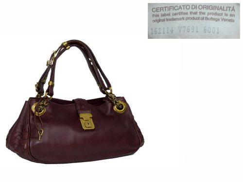 Bottega Veneta 162114 Burgundy Small Tote with Vintage Hardware-0