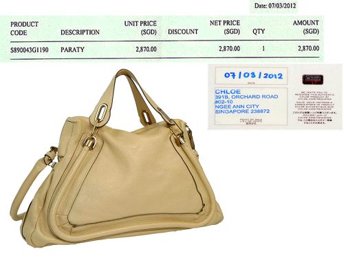 Chloe Beige Calf Paraty Medium Satchel with Matt Gold Hardware-0
