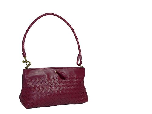 Bottega Veneta 179198 Burgundy Woven Accessories Pouch/ Clutch -0