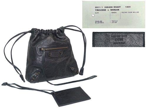 Balenciaga 246435 Black Move On Drawstring / Wrist Pouch-0