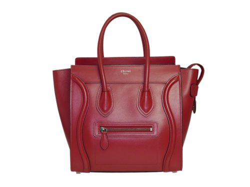 Celine 167793LBA.27VL Vermillon/ Red Micro Luggage Tote-0